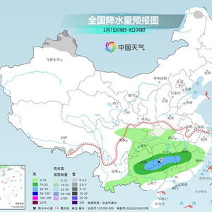 未来7天全国天气图，冷空气活跃，南方阴雨频繁，北方气温起伏大
